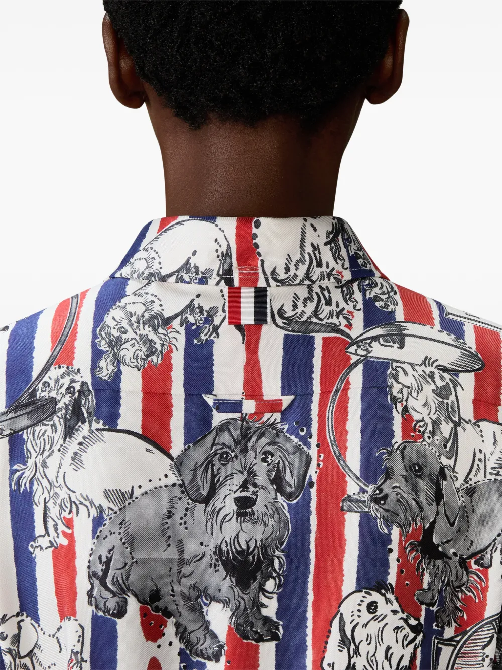 Thom Browne Hector zijden twill jurk met plooien Wit