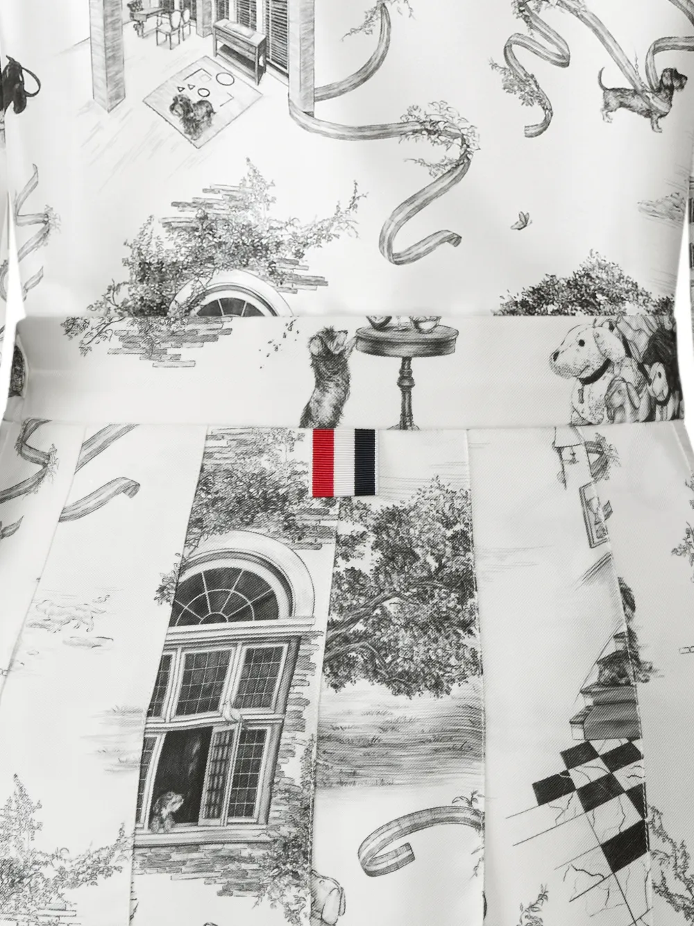 Thom Browne Toile geplooide mini-rok Wit