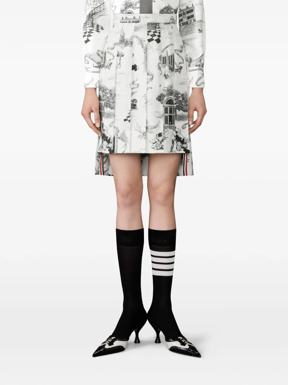 Thom Browne Toile geplooide mini-rok Wit