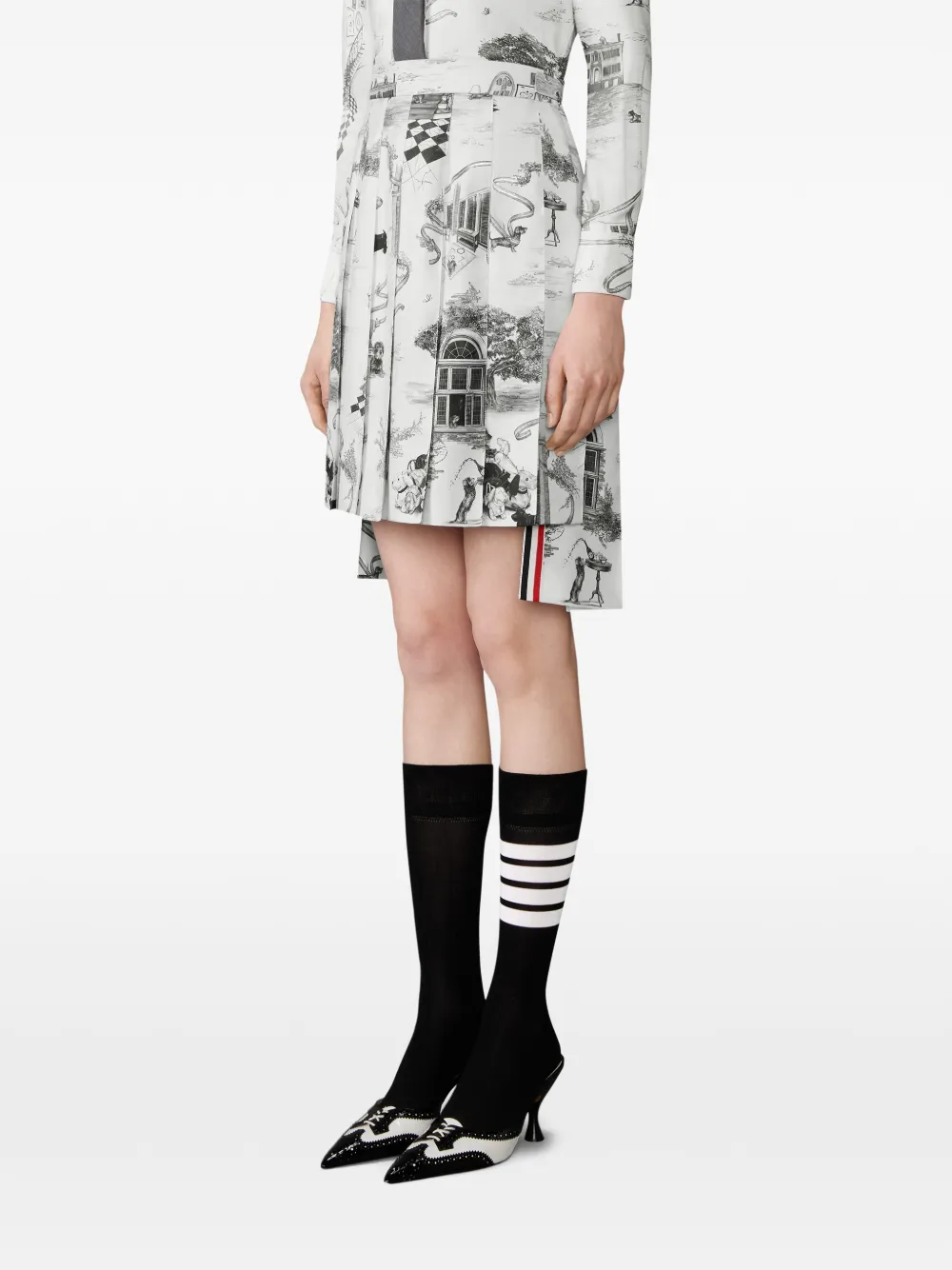Thom Browne Toile geplooide mini-rok Wit