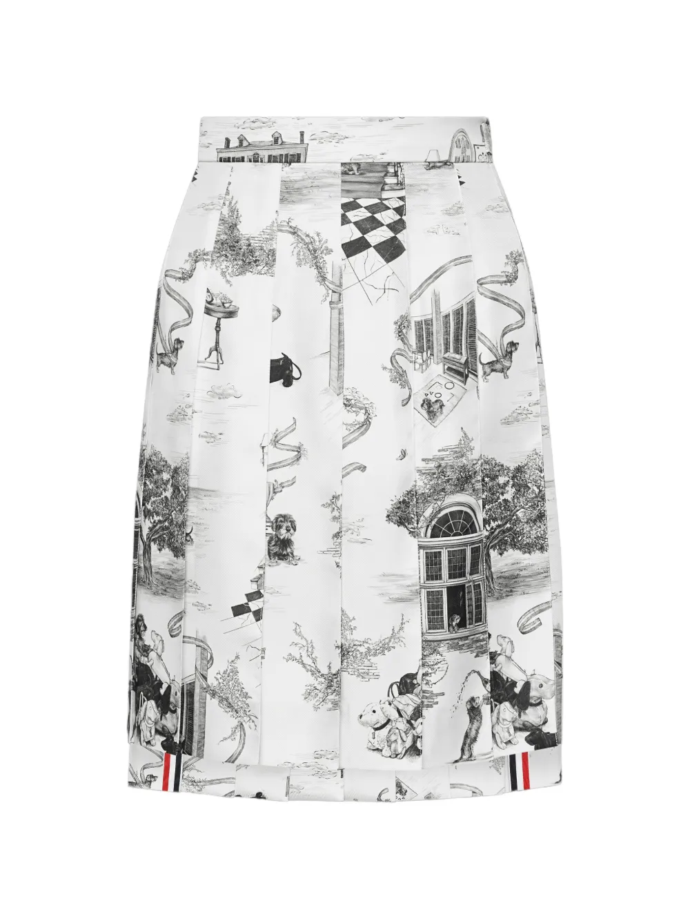 Thom Browne Hector zijden twill plooirok Wit