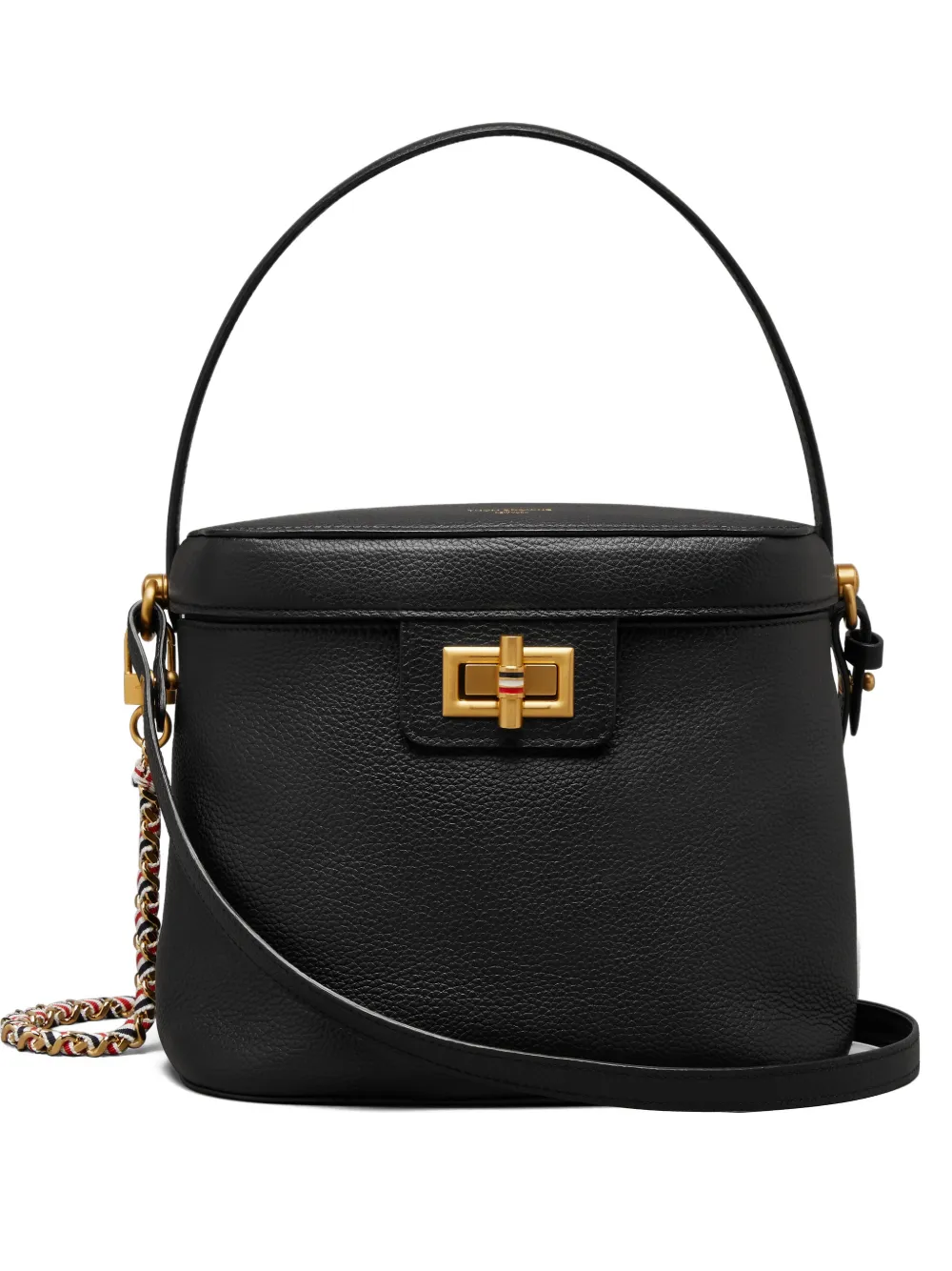 Thom Browne Borsa tote in pelle pieno fiore - Nero