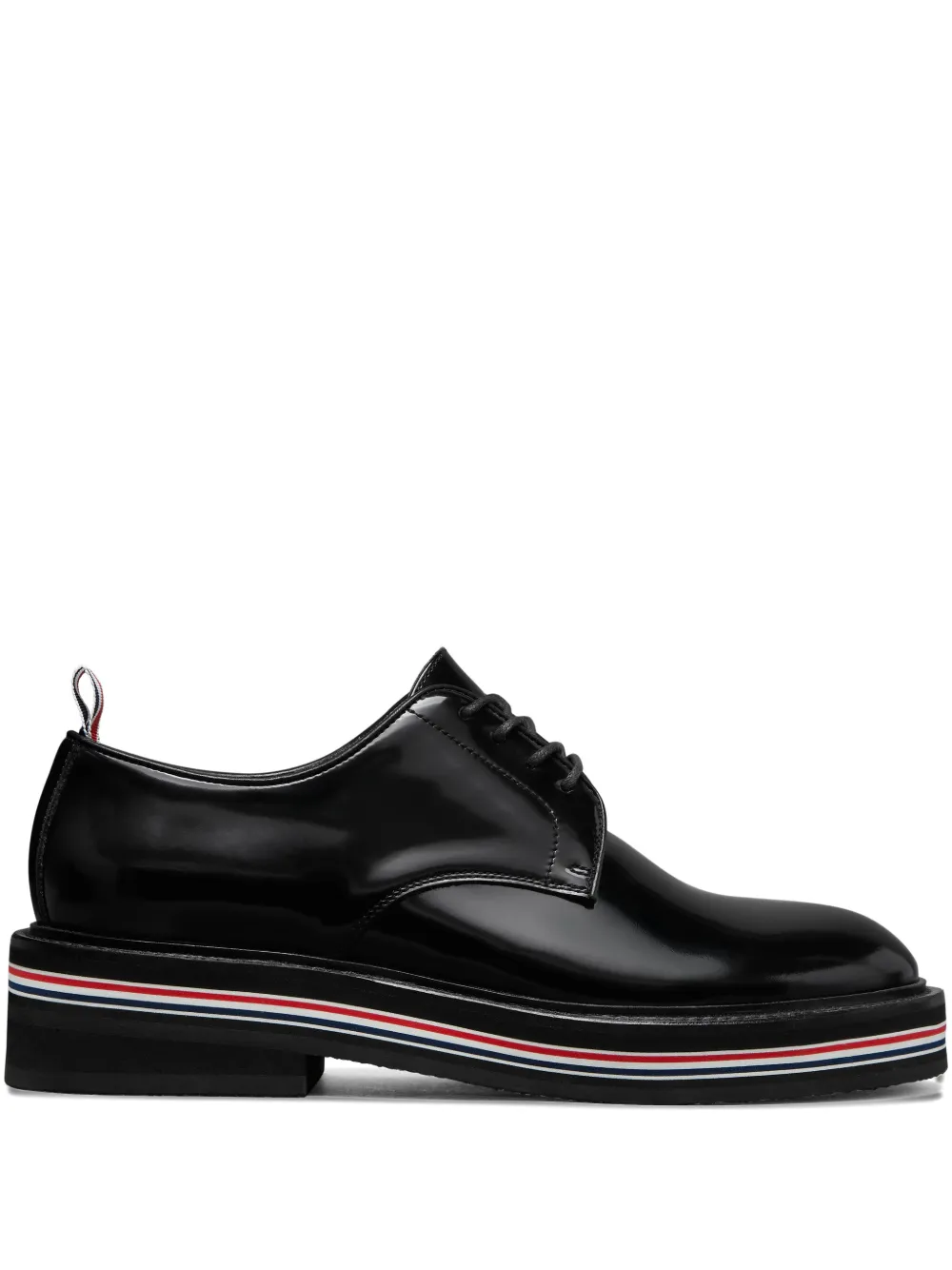 Thom Browne Uniform leren derby schoenen Zwart
