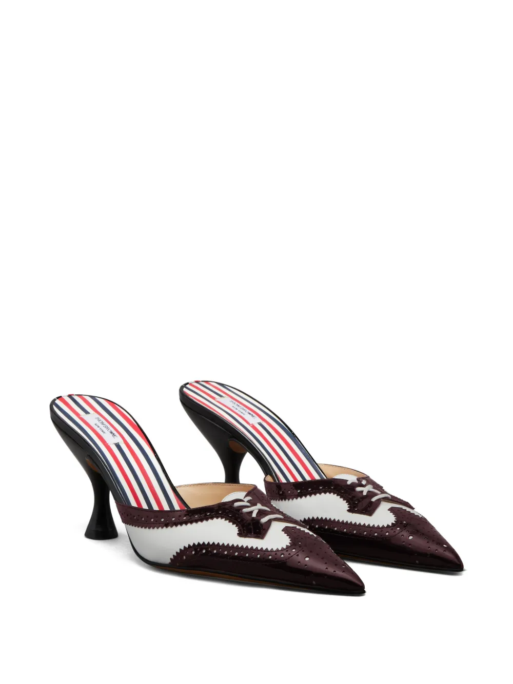 Thom Browne 75mm shiny heeled mules | Heeled Mules | Image 2
