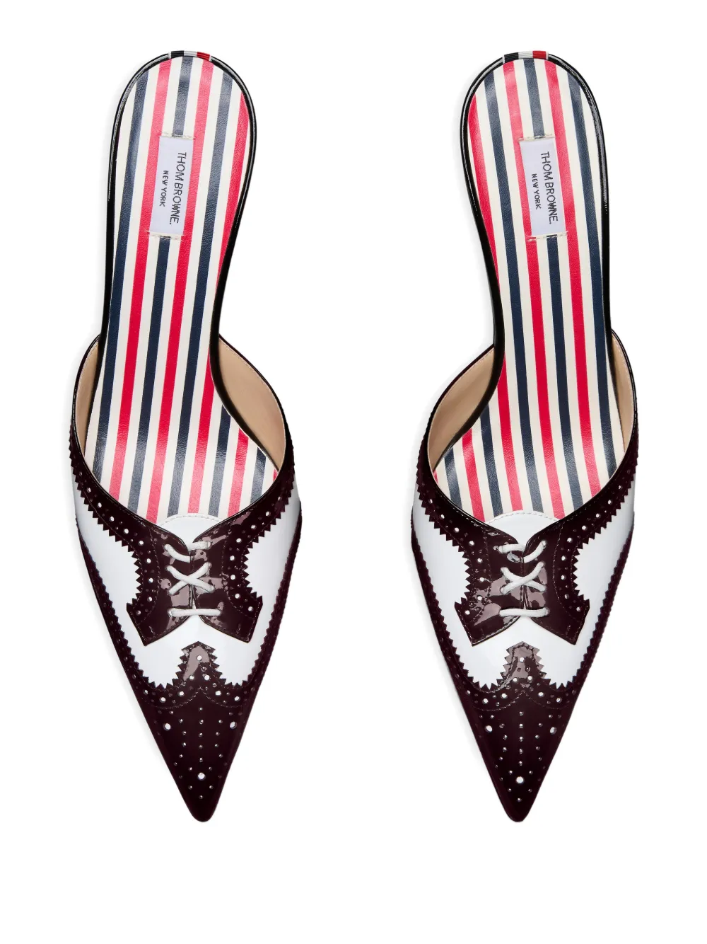 Thom Browne 75mm Shiny Heeled Mules In Multi