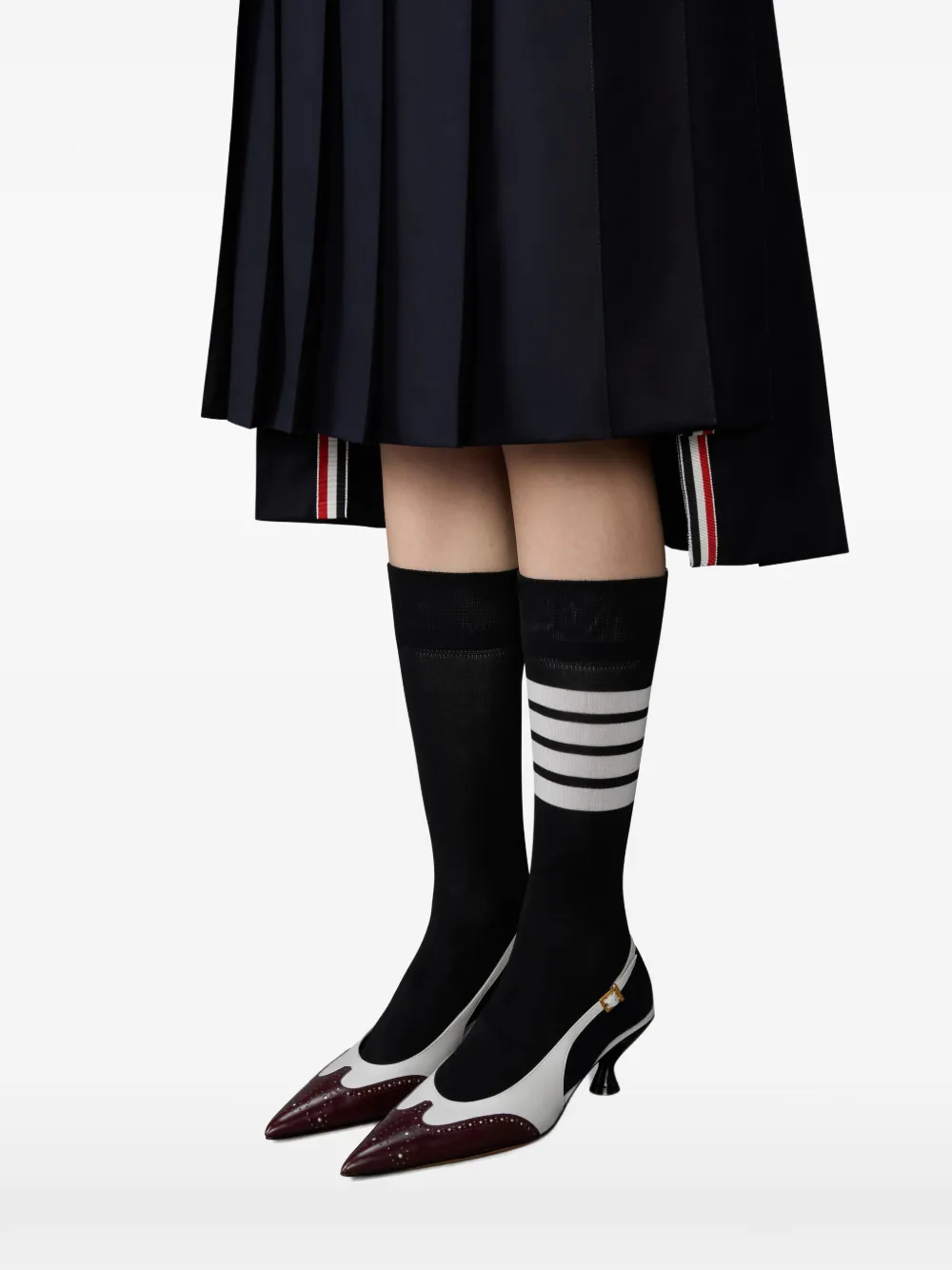 Thom Browne 50mm Wingtip slingback pumps Wit