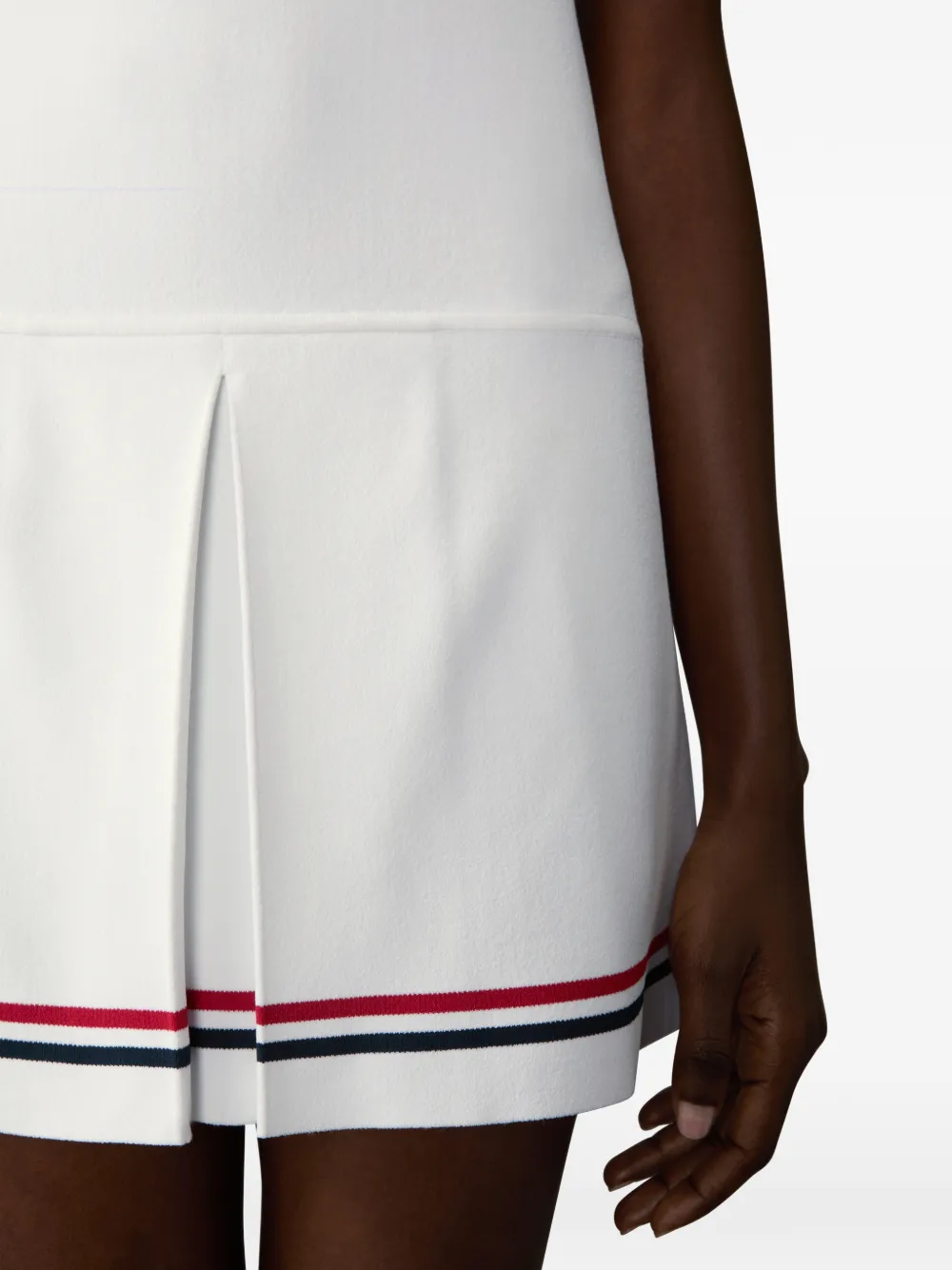Thom Browne Gestreepte geplooide tennis mini-jurk Wit