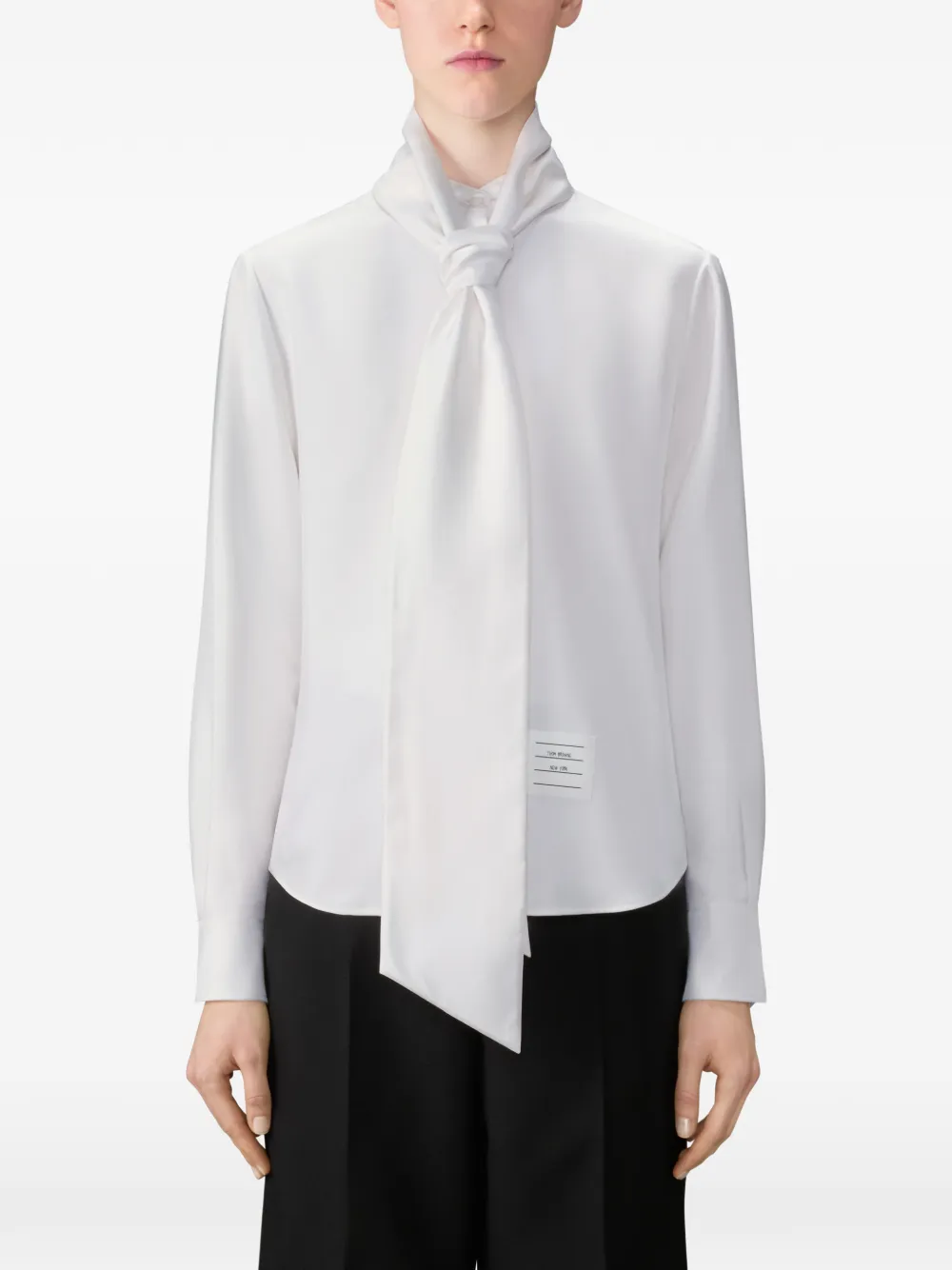 Thom Browne Detachable Collar Twill Shirt In White