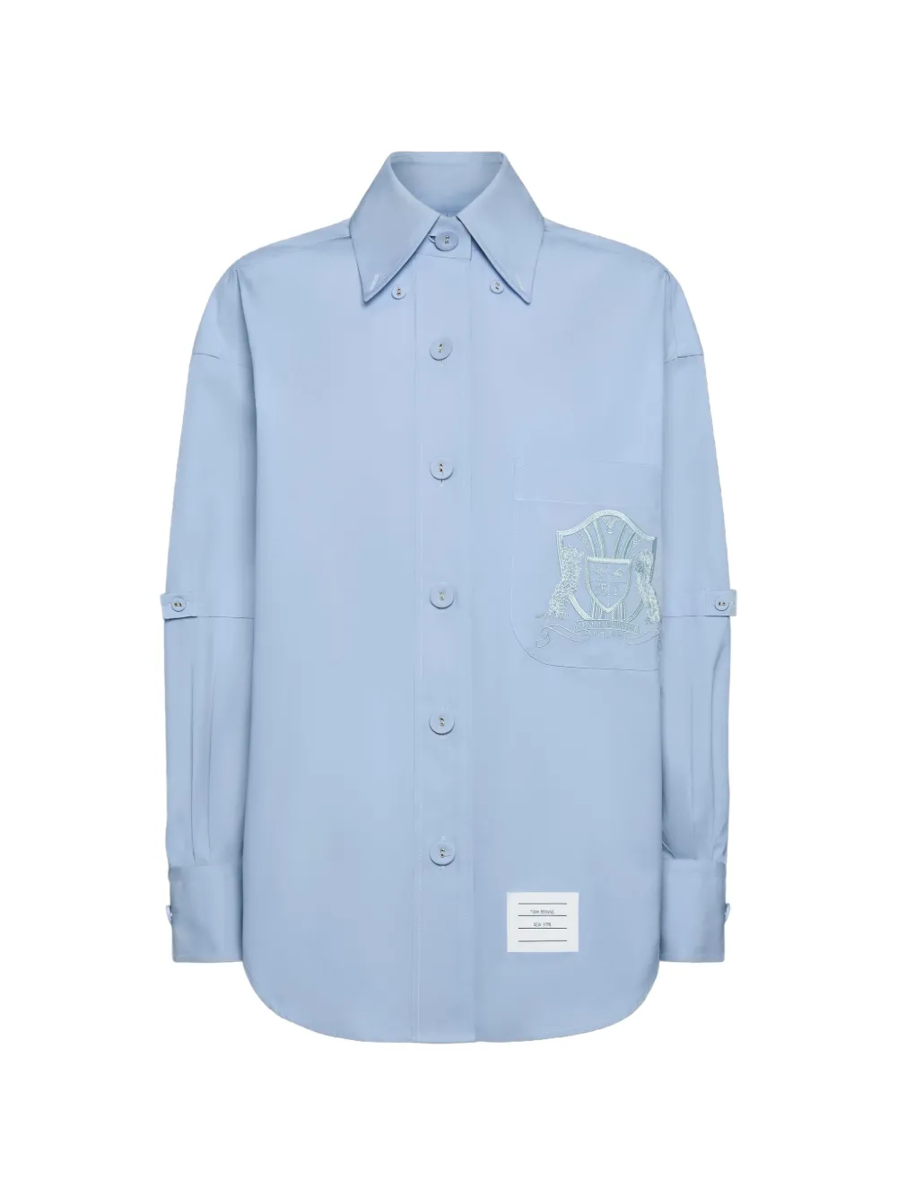 Thom Browne crest embroidery armband shirt - Blue