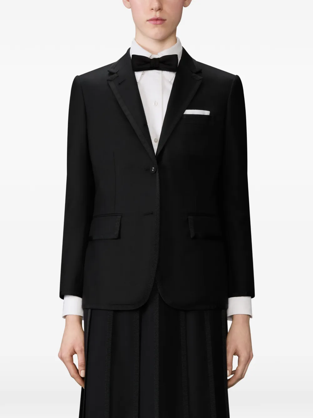 Thom Browne grosgrain twill jacket Zwart