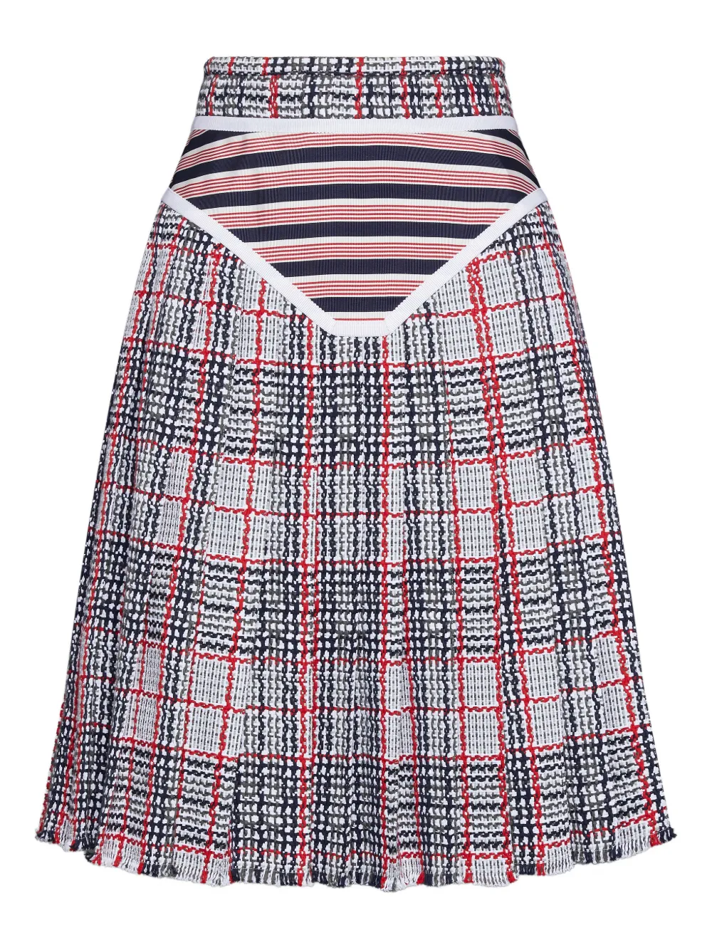 Thom Browne Gonna midi a righe - Bianco