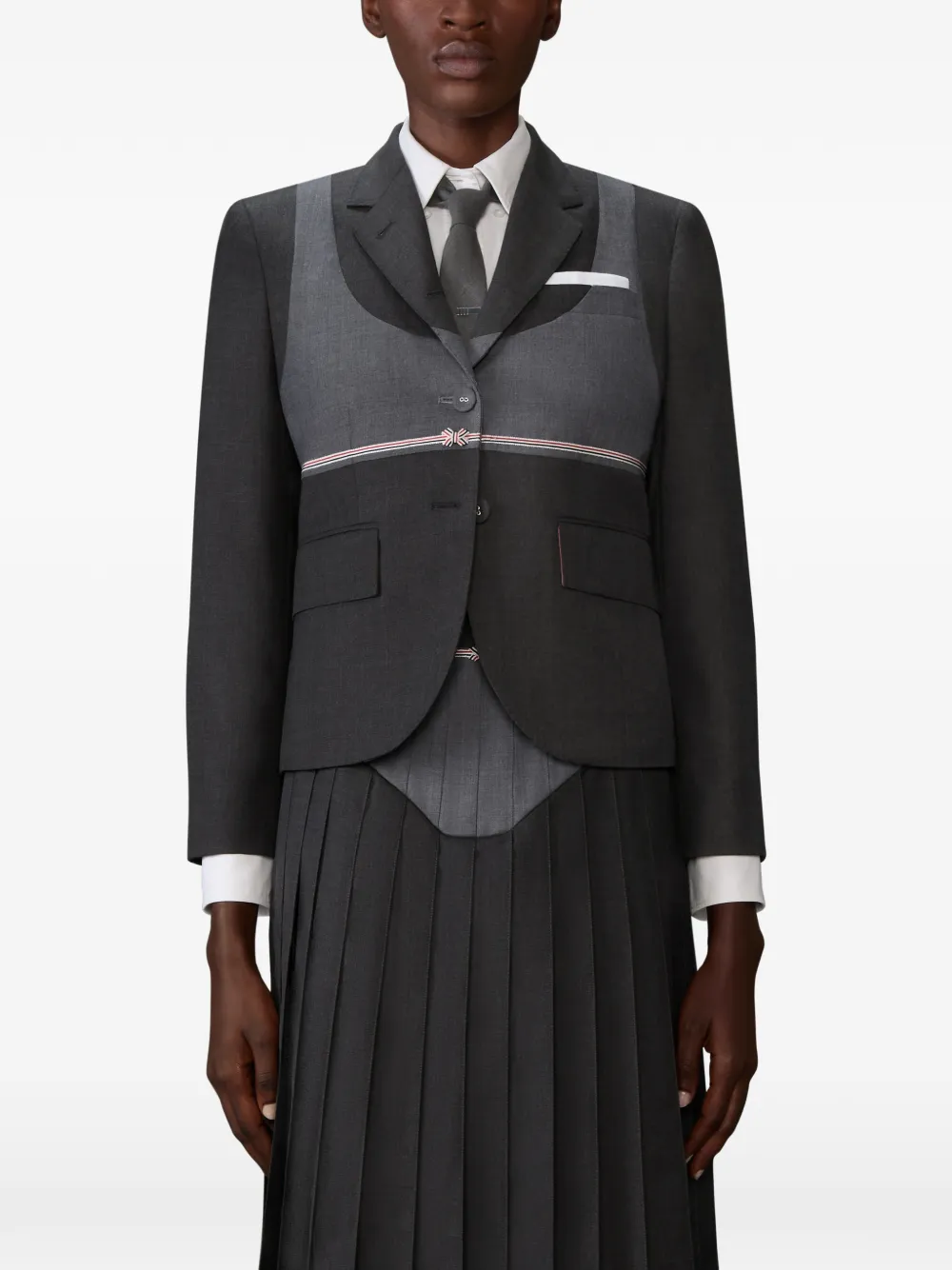  Thom Browne Twill Trompe-l'œil Jacket - Grey 