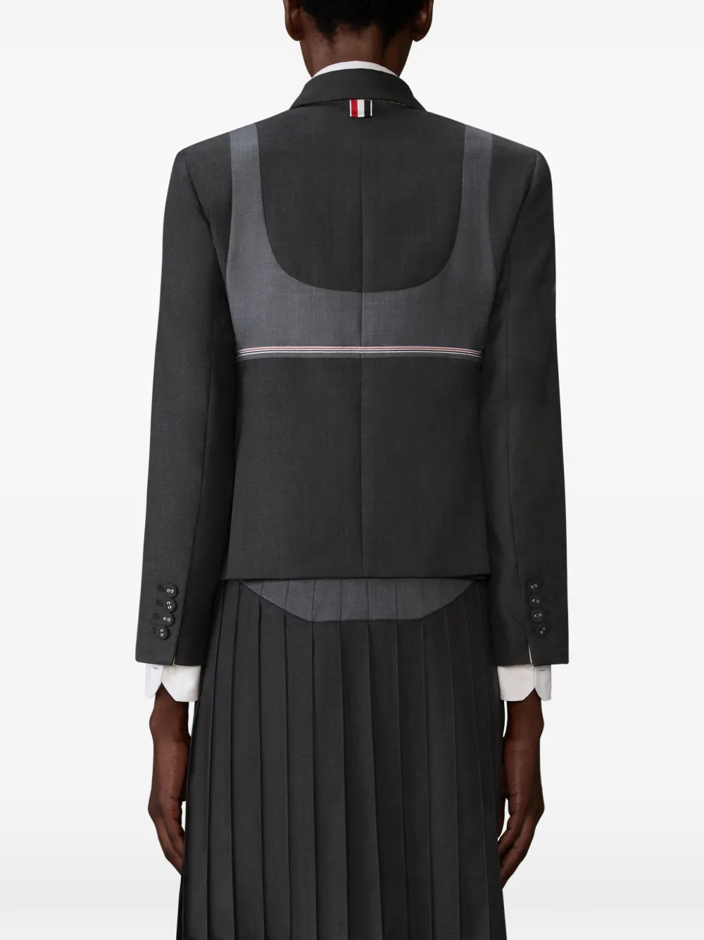Thom Browne Twill jack met trompe-l'oeil Grijs
