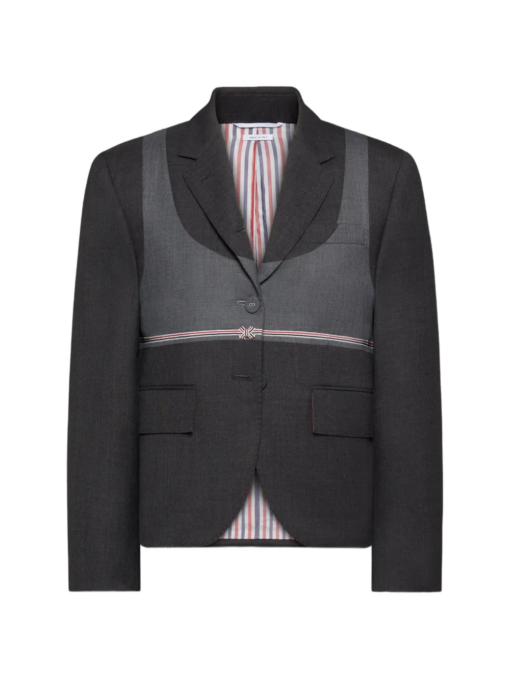 Thom Browne Twill-Jacke mit Trompe-l'oeil-Effekt - Grau