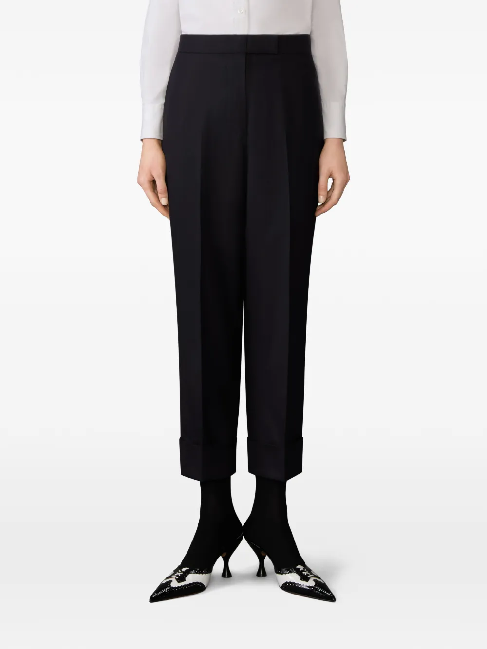 tuxedo stripe wool trousers