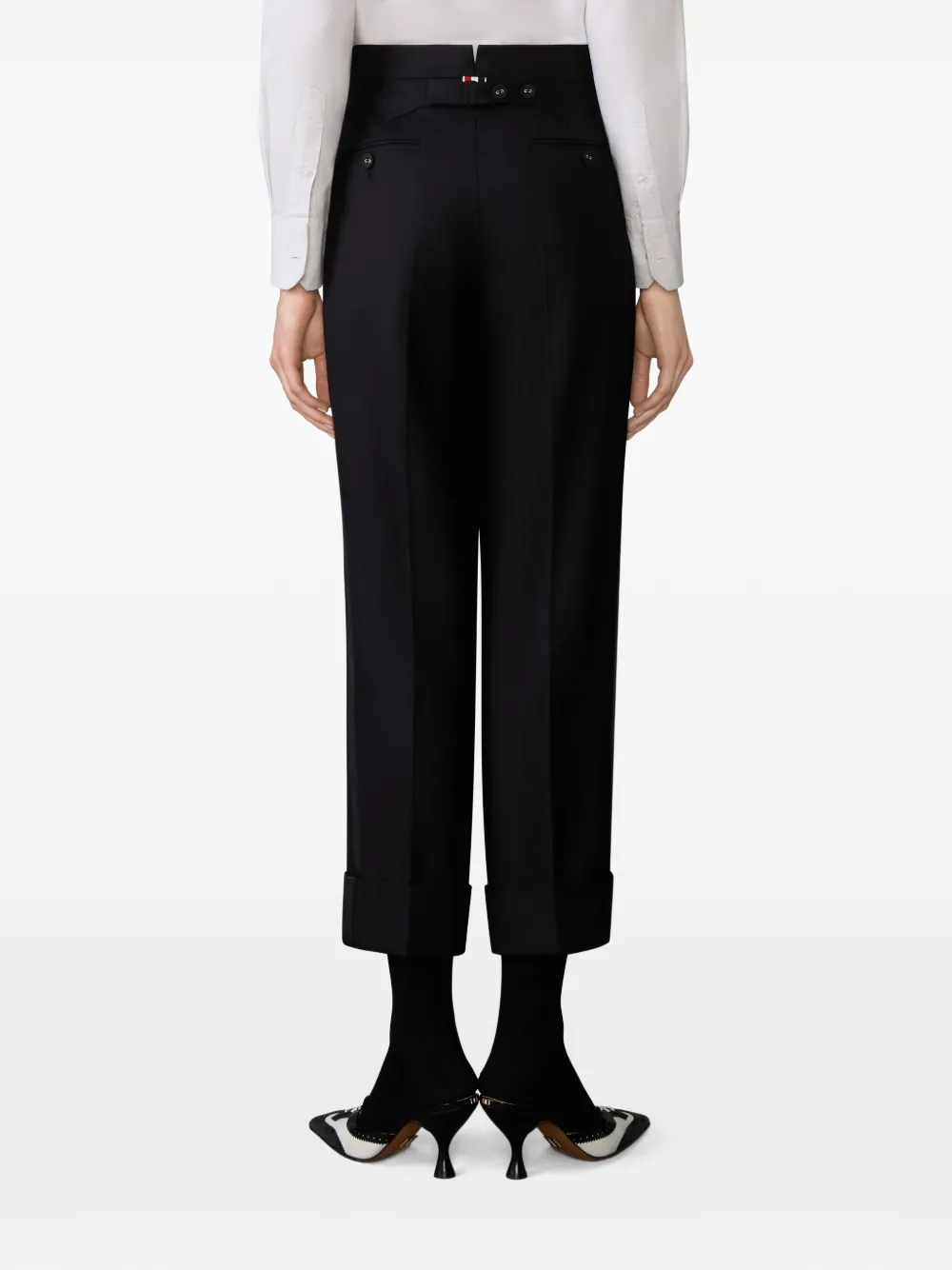 tuxedo stripe wool trousers