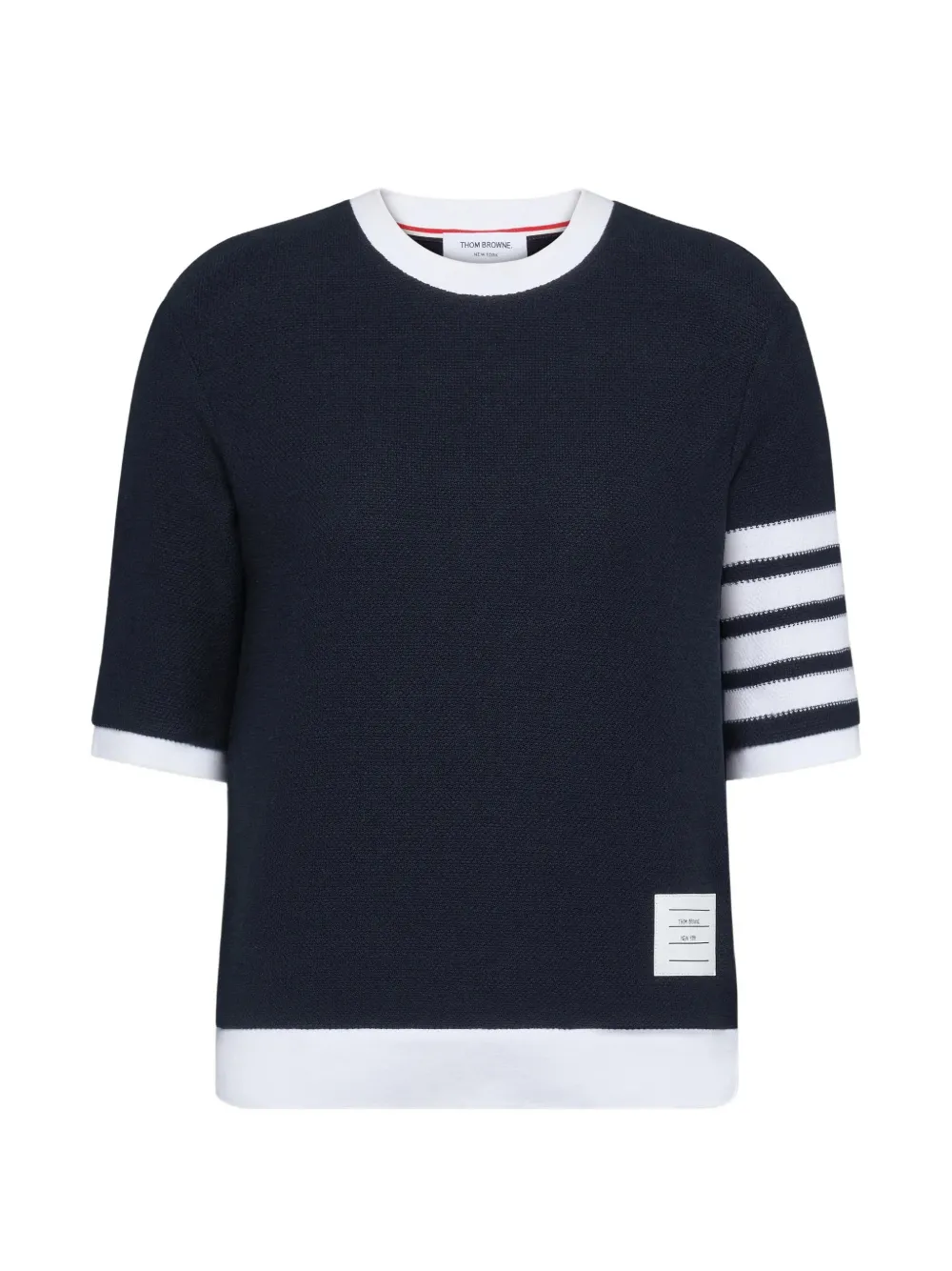 Thom Browne T-shirt con righe - Blu