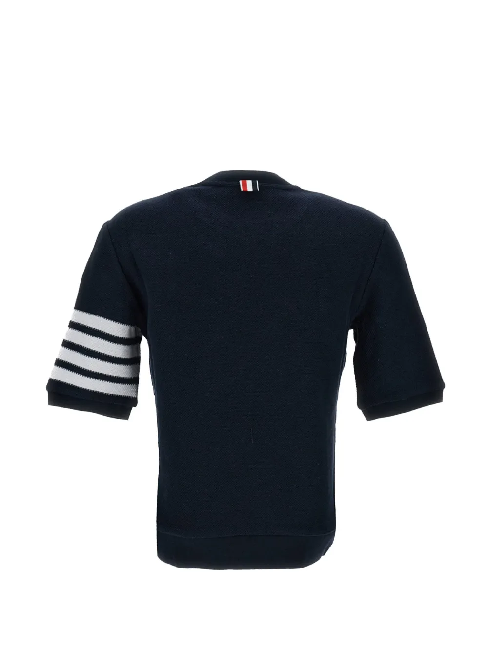 Thom Browne 4-Bar katoenen piqué T-shirt met textuur Blauw