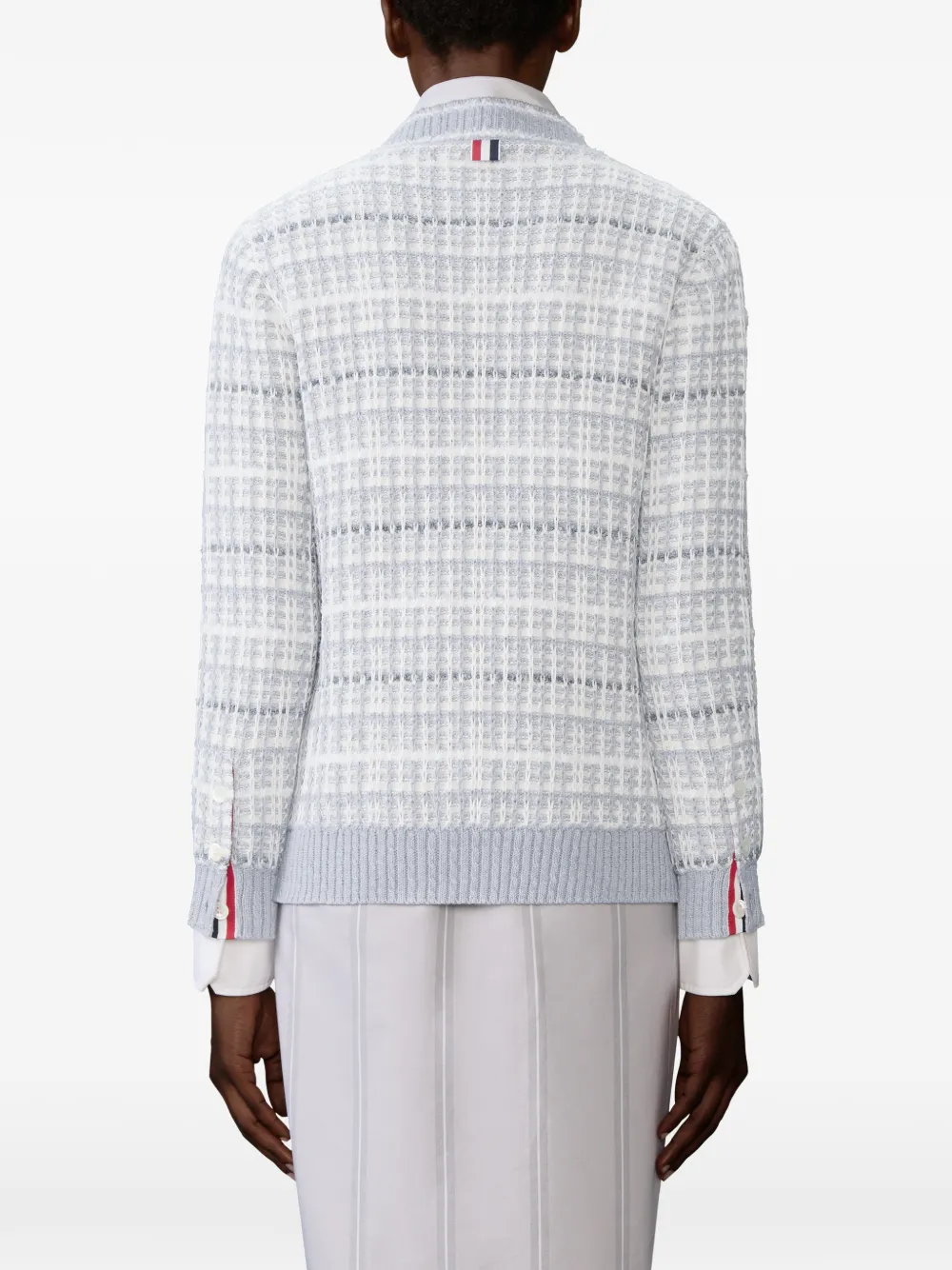 Thom Browne Geruit vest met borstzak Wit
