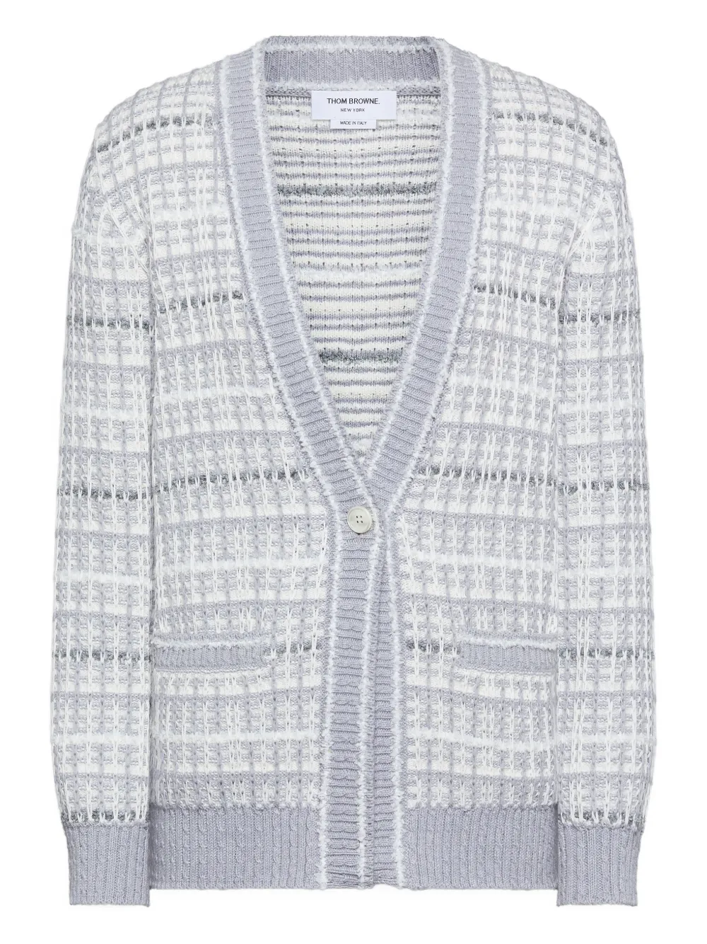 Thom Browne Cardigan con scollo a V - Bianco