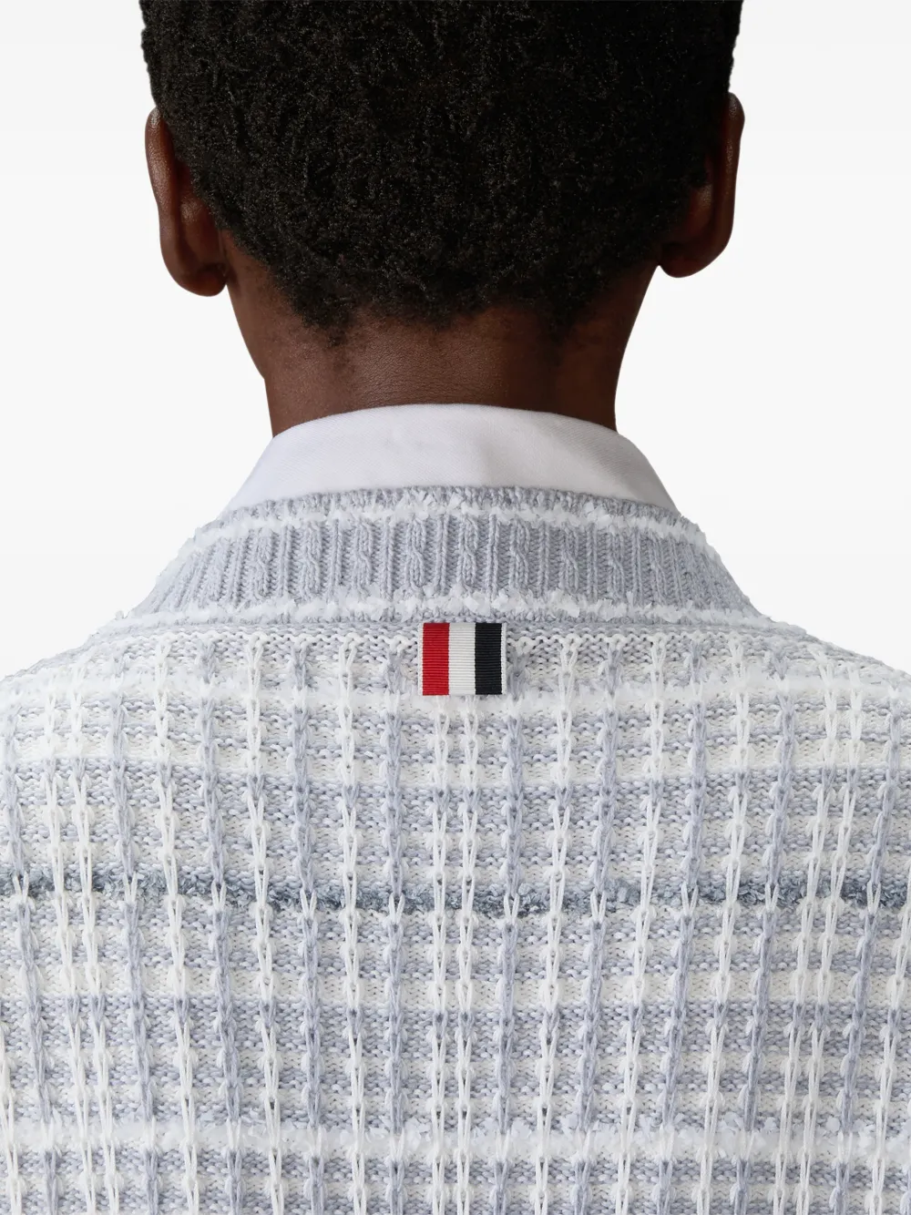 Thom Browne Geruit vest met borstzak Wit