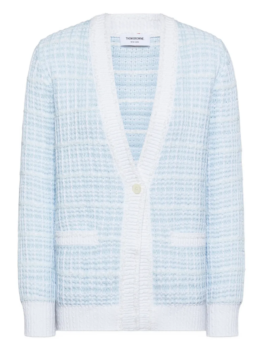 Thom Browne Cardigan con cuciture - Blu