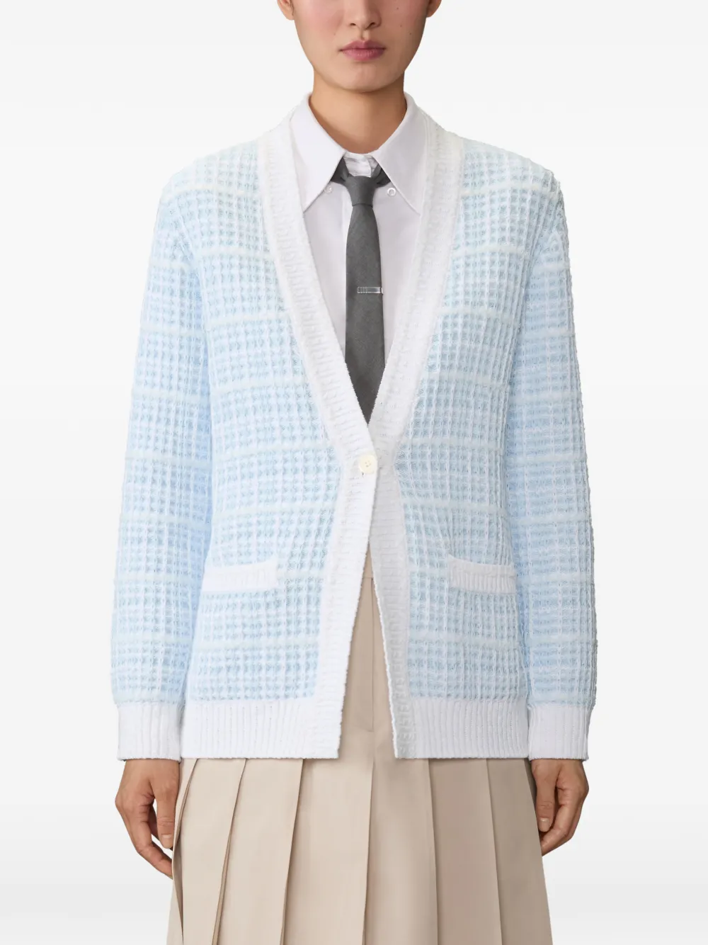 Thom Browne Lang vest met stiksel Blauw