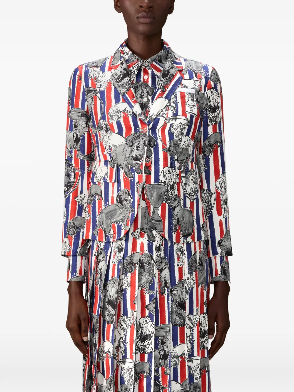  Thom Browne Striped Toile Jacket - White 