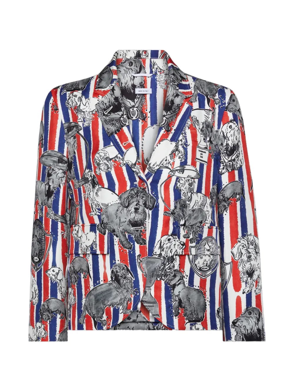 Thom Browne Gestreifte Toile-Jacke - Weiß