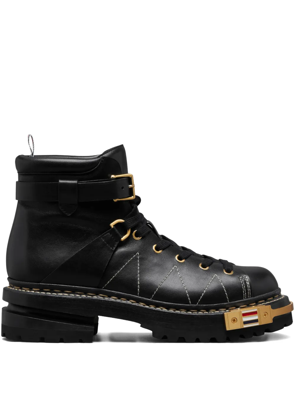 Thom Browne buckle calf leather boots - ブラック Thom Browne buckle calf leather boots - ブラック