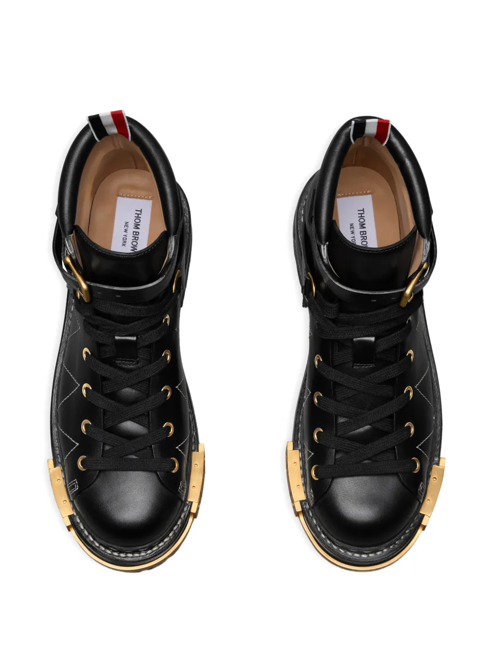 Thom Browne Buckle Calf Leather Boots In Multi