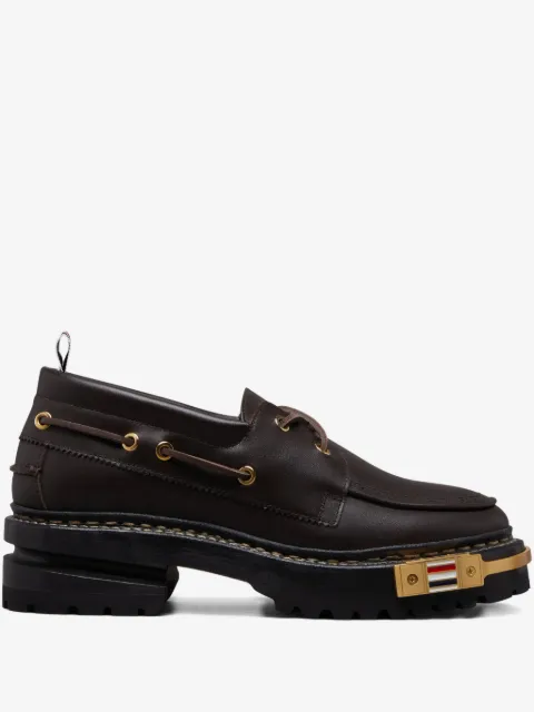 Thom Browne Sapato dockside vitello com solado hiking em couro