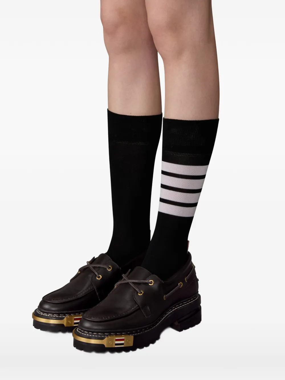 Thom Browne Hiking Leather Loafers In Brown