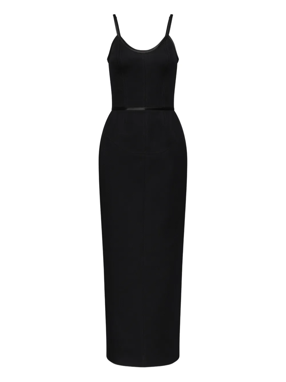 Thom Browne satin-detail tipped maxi dress - Nero
