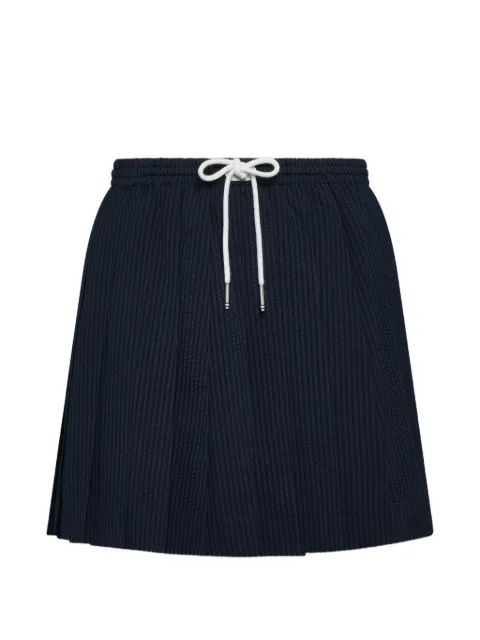 Thom Browne wool seersucker drawstring pleated mini skirt