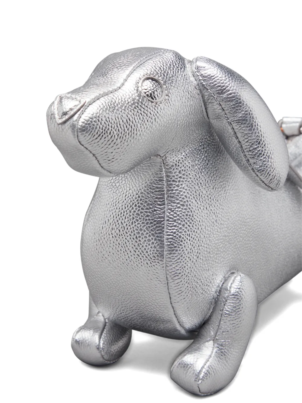 Thom Browne Baby Hector tas van bewerkt leer Zilver