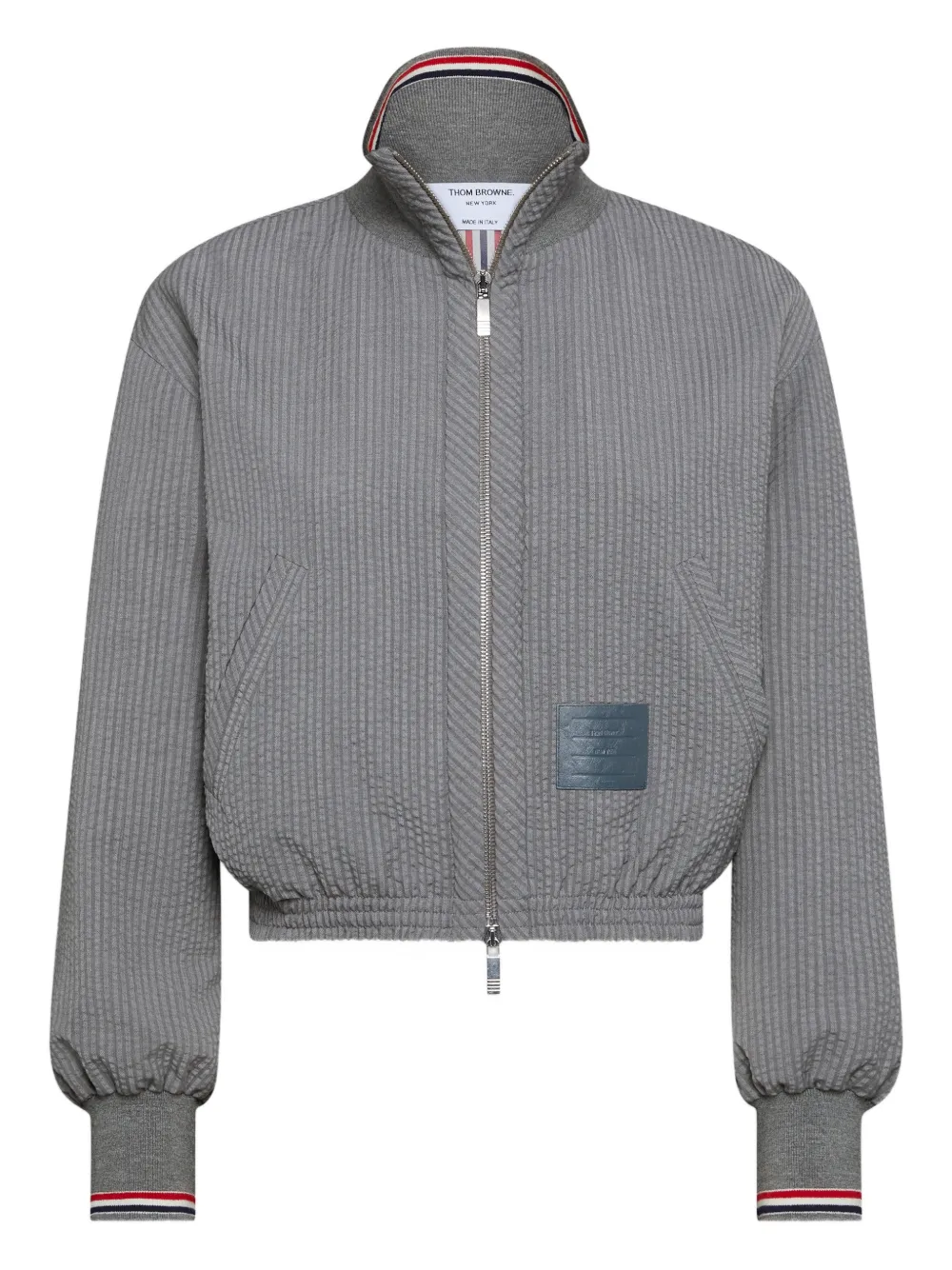 Thom Browne Jacke mit Reißverschluss-Patch - Grau