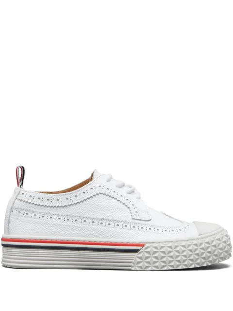 Thom Browne tenis de piel con detalle de rayas