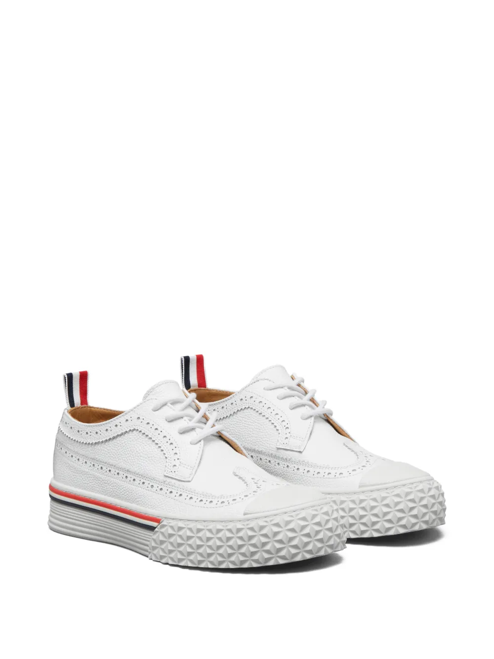 Thom Browne Leren sneakers met streepdetail Wit