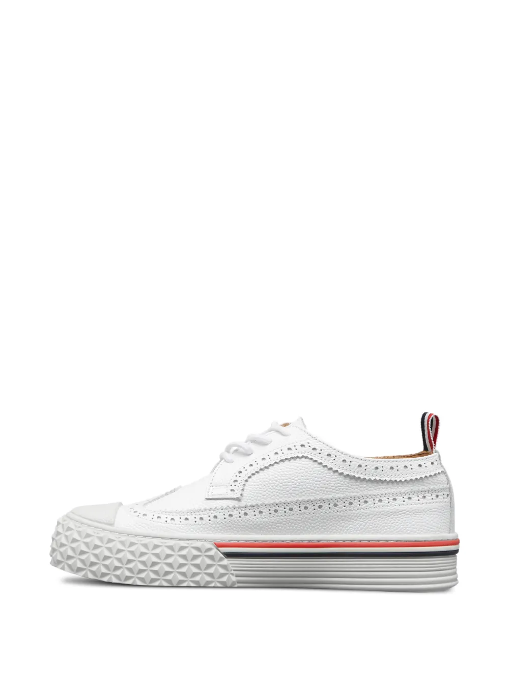 Thom Browne Leren sneakers met streepdetail Wit