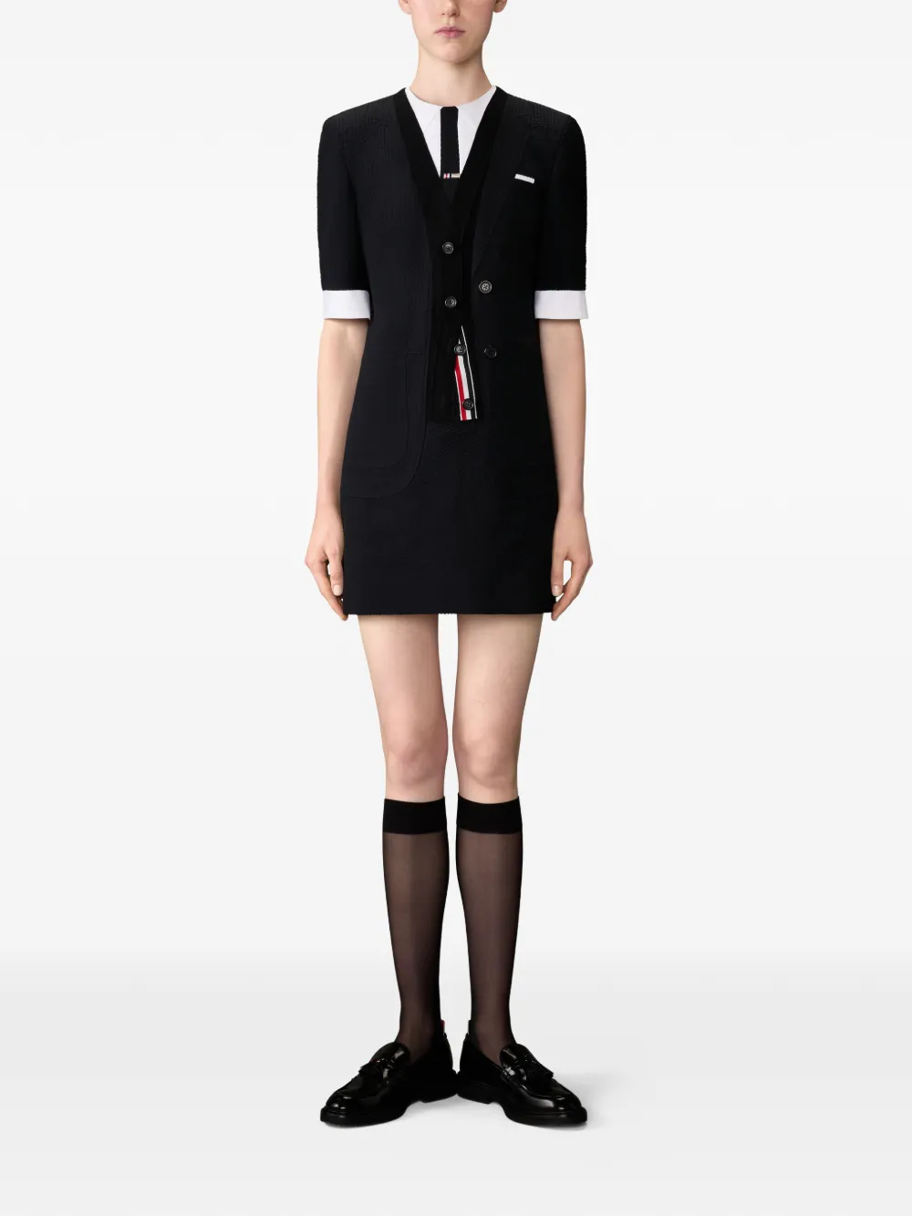  Thom Browne Short-sleeve Mini Dress - Black 