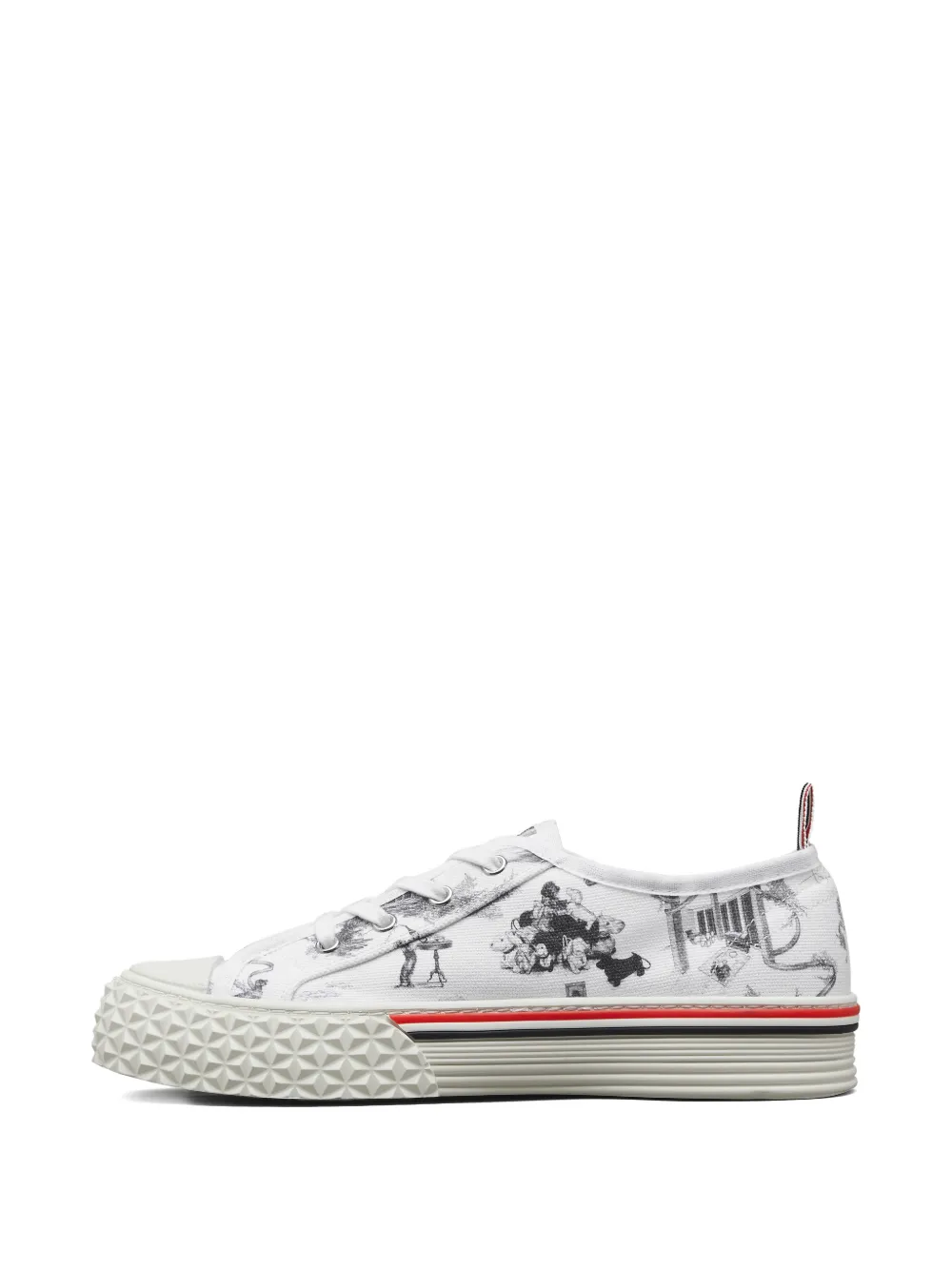 Thom Browne Low-top sneakers met print Wit