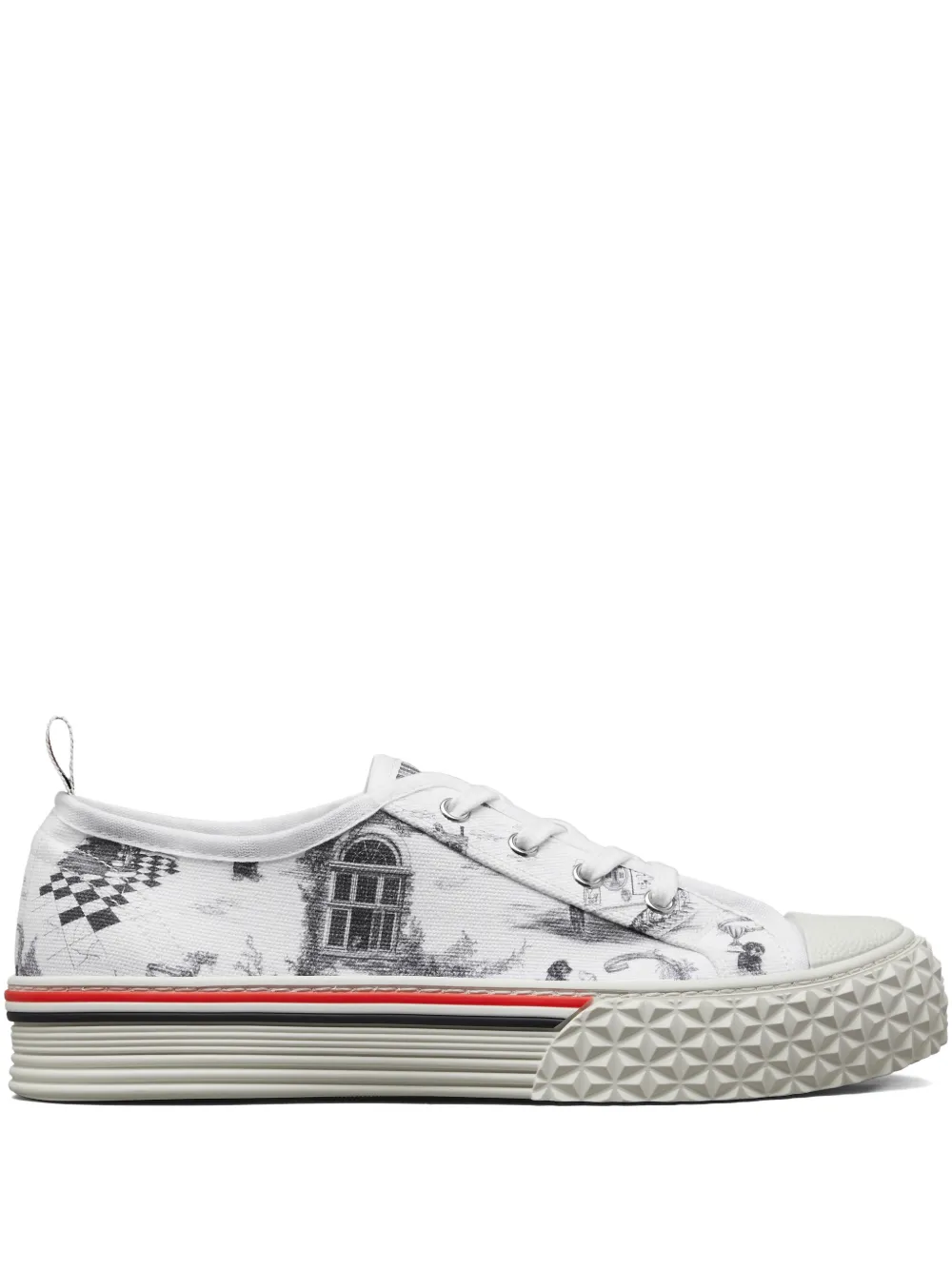 Thom Browne toile-print low-top sneakers | Weiß | Image 1