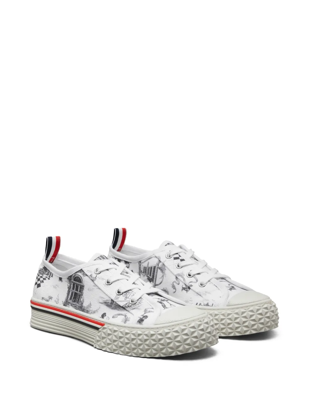Thom Browne baskets à imprimé toile | baskets basses | Image 2
