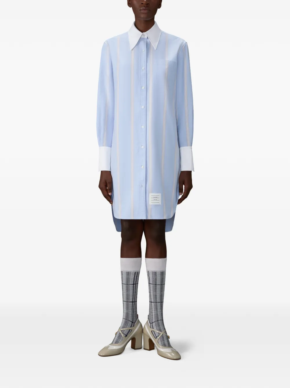Thom Browne Gestreepte blousejurk Blauw