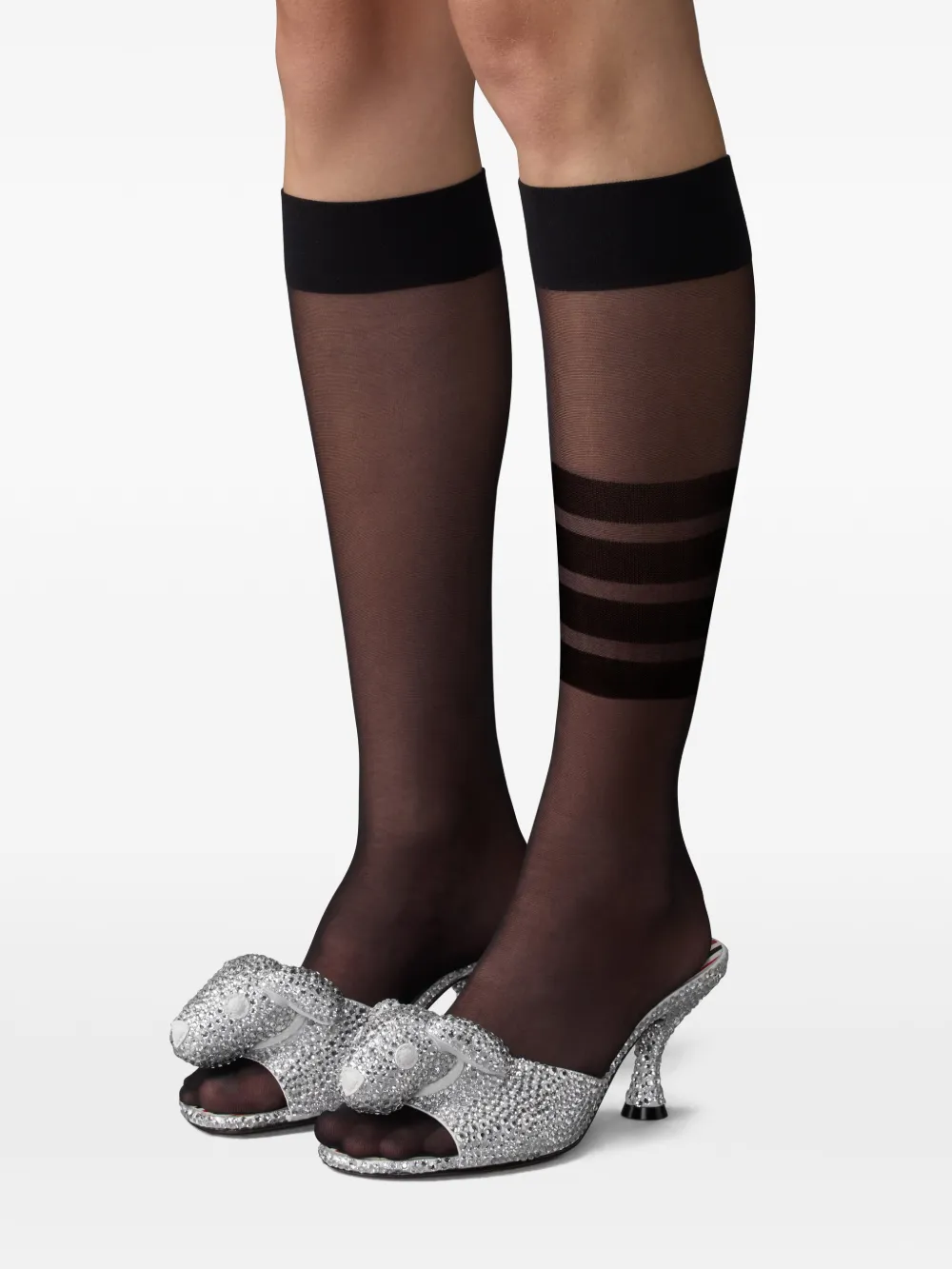 Thom Browne Sandalen met kristallen hector Zilver