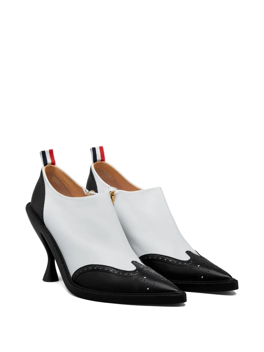 Thom Browne 90 mm Wingtip leren laarzen Wit