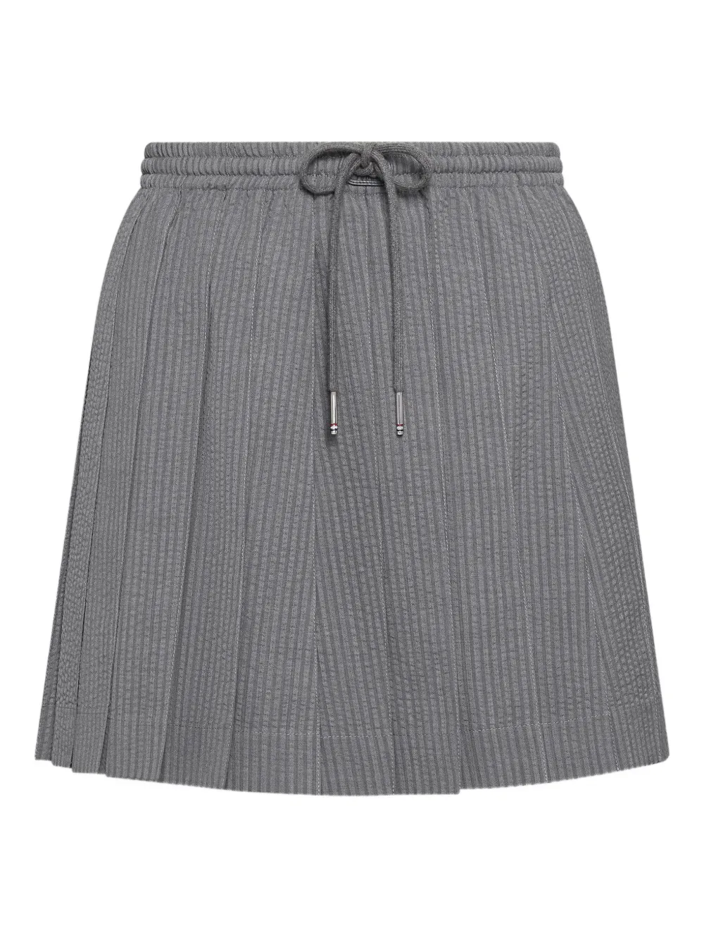 Thom Browne Minigonna plissettata con coulisse - Grigio