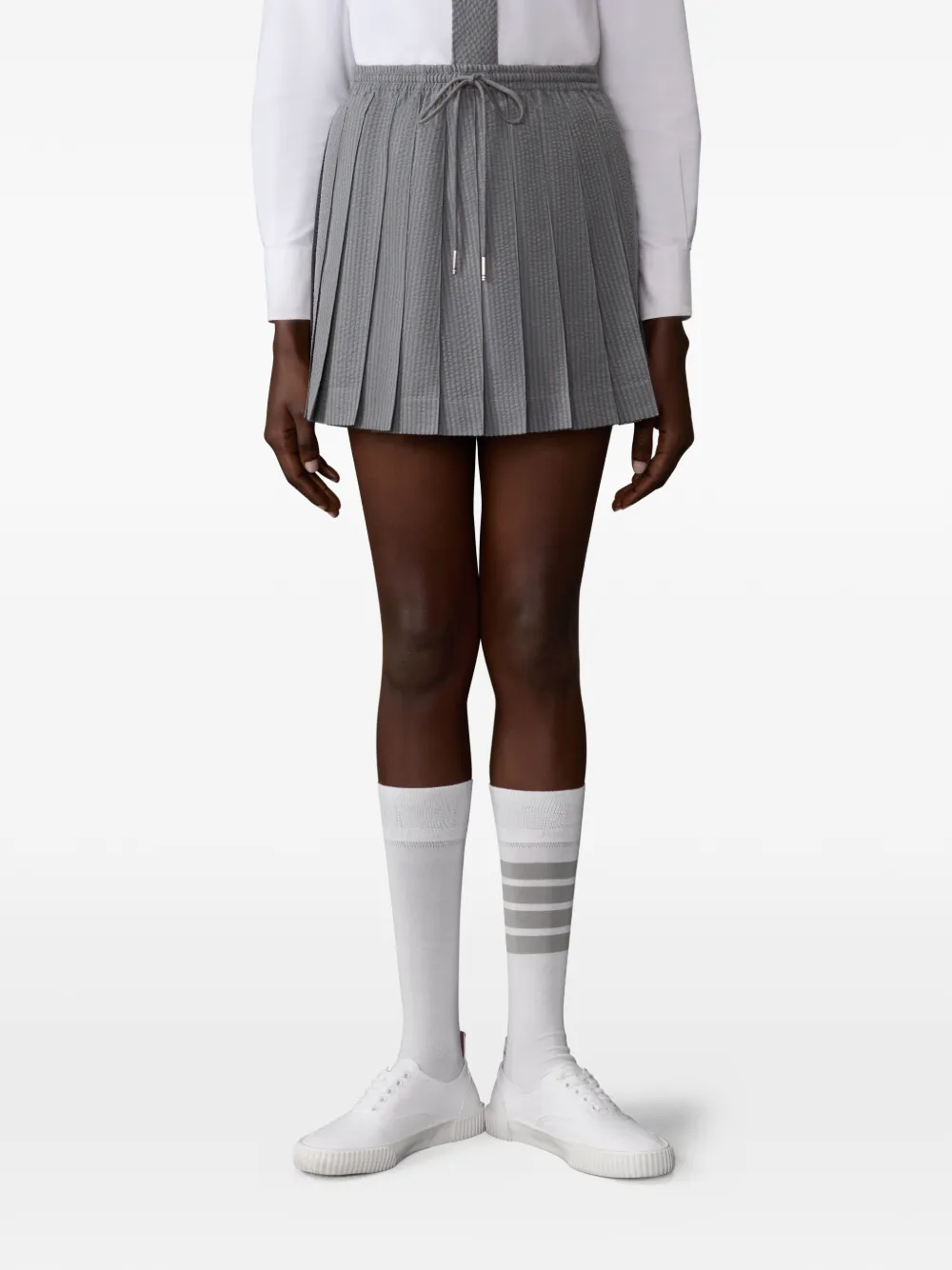 Thom Browne Mini-plooirok met trekkoord Grijs