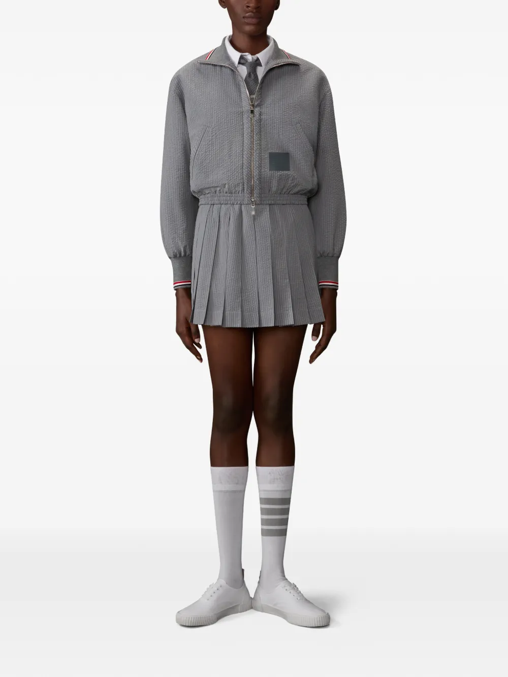 Thom Browne Mini-plooirok met trekkoord Grijs